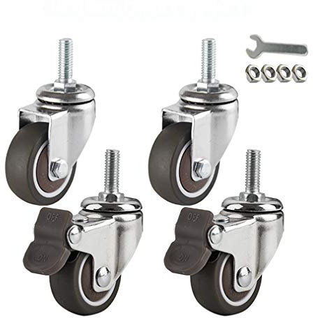 Rollen für Möbel,Lenkrollen,Drehstuhl Rollen,aus Gummi,1/1.5/2 Zoll,360 ° Drehung,Geeignet für Kleine Möbel