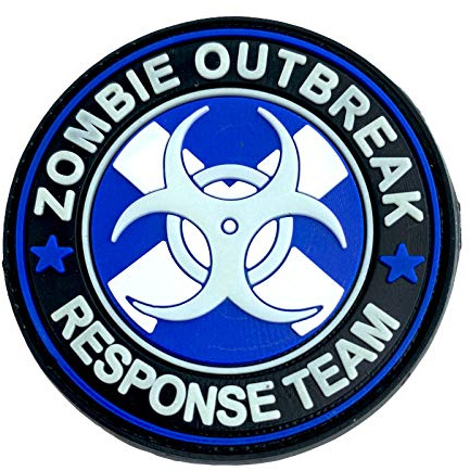 Schottland Schottisch Flagge Zombie Outbreak Response Team Im Dunkeln Leuchten PVC Airsoft Paintball Klettverschluss-Flecken Cosplay Fan Patch