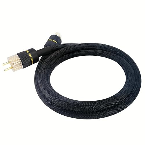 WAudio 10AWG audiophile Stromkabel - EU Standard Hi-Fi Stromkabel mit Schukostecker und IEC Stecker (3M)