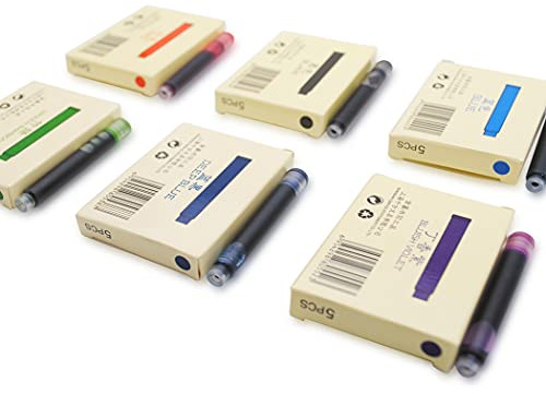 30pcs JINHAO Ink Cartridges Fountain Pen Refills for JINHAO and Baoer Pen Standard Size (Mixed Colours)