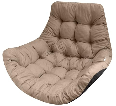 Bjird Hängesessel Kissen, Polster, Auflage für Polyrattan & Rattan Hängeschaukel, Sitzauflage für Hängekorb - Runde Sitzkissen - Rückenkissen für Hängesitz - Indoor & Outdoor - Beige Oxford