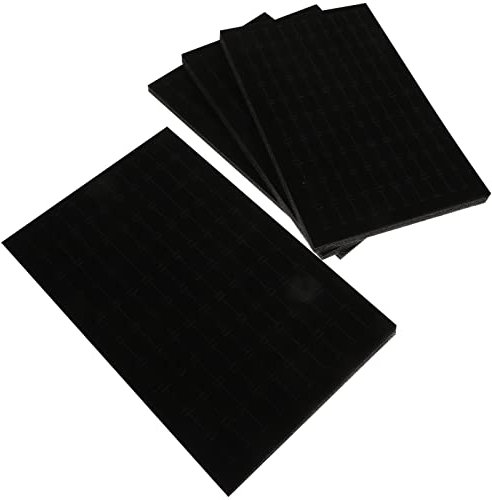 Alipis Coussin Rangement Bijou en Éponge Noire pour Boîte À Bijoux Tampon D'Insertion avec 100 Fentes Plateau Empilable pour Anneaux Boucles d'oreilles Et Pendants Lot De 4 11 X 7 Pouces