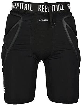 KEEPERsport - Pantaloncini da portiere imbottiti – Pantaloni protettivi corti per portiere – Taglia 128-XXL – Nero, Nero , xxl