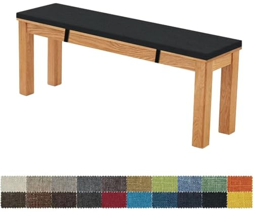 FIOVIP Bankauflage Bankkissen Sitzbankkissen 70X35X3CM Abnehmbar Waschbar Doppelt rutschfest Hochelastischer Geeignet für Gartenbänke, Schaukeln, Terrassen, Innenbänke(Schwarz)