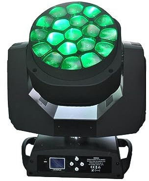 Lumières stroboscopiques Dj, Disco Night Maker, LED 19*15W RGBW 4IN1 grands yeux d'abeille lumière principale mobile avec contrôle DMX for Disco Dj fête scène de mariage lumière principale mobile Faci