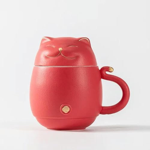Lucky Cat Portable Tea Mug Travel Set For Business Trip Single Person Carry Water Cup Filter Quickly Brew Utensils Drinkware