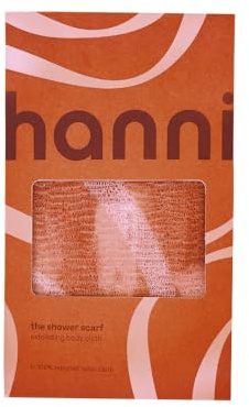 HANNI Extra-Long Shower Scarf, Japanese-Inspired Exfoliating Body Scrubber, Loofah-Like Wash Cloth for Dead Skin Removal (Pack of 1)