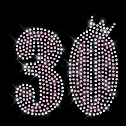Glitterdeals strykbild strass 30. Födelsedag födelsedag nummer med krona strasmotiv att stryka på 30. Födelsedag strykmotiv jubileum strass stryks på 30. Födelsedag