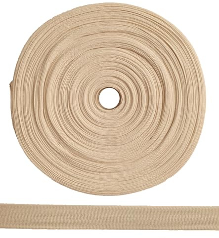 ME:NaMa Nahtband aus 100% Baumwolle - 50 m x 30 mm - Hochwertiges Köperband, Twill-Band, Fischgrätenband, Nahtband - Ideal zum DIY-Nähen - In Belgien hergestellt - Auf Einer Rolle (Natur)