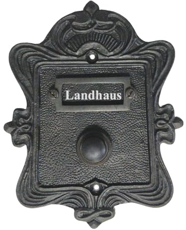 Graf von Gerlitzen Grafgriffe Landhaus Volksgriffe Antik Eisen Klingel 1 Jugendstil Klingelschild Klingelplatte G14-r