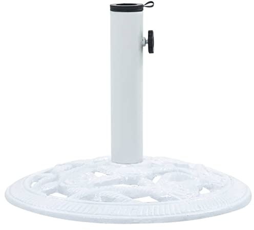 CIADAZ Socle de Parasol Blanc 9 kg 40 cm Fonte,Pied De Parasol,Pied De Parasol Lourd,Pied De Parasol sur roulettes
