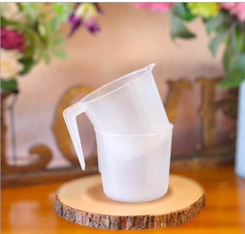 (4-Piece) jug 2 Litre Plastic Transparent Measuring and, Mixing jug with Strong Handle Use Measuring,Water,Milk,Home,Kitchen,batroom,Paint Frothing,Juice,Mixing,Paint (L17xW20xH15cm)