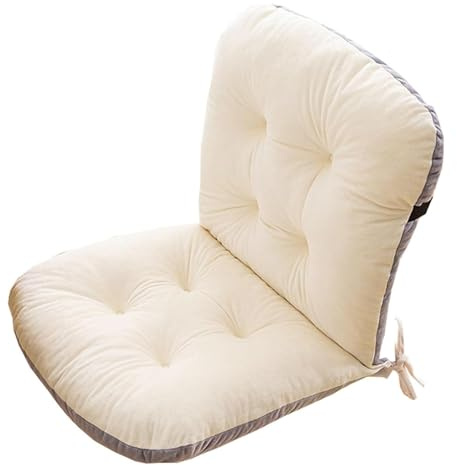 Generisch 1er Set Stuhlauflage Niedriglehner, Verdicken Weich Stuhlkissen Mit Rückenlehne Sitzkissen, Rückenkissen Mit Bänder, Polsterauflage Gartenstuhl Auflage fur Outdoor Küche,Beige,1 Pack
