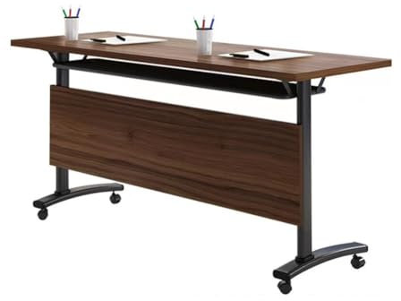 Moderner faltbarer Bürotisch mit Universal-Riemenscheibe, multifunktionaler Konferenztisch für mehrere Szenen, starke Tragfähigkeit, schwarze Walnuss