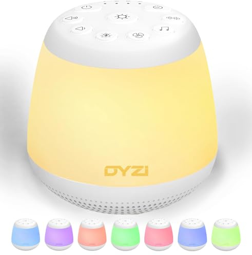 DYZI Portable White Noise Machine for Baby Adults and Kids Sleep Aid Sound Machine with 24 Soothing Sounds 8 Night Light Modes USB Rechargeable Perfect for Nursery Home and Travel White Noise Therap