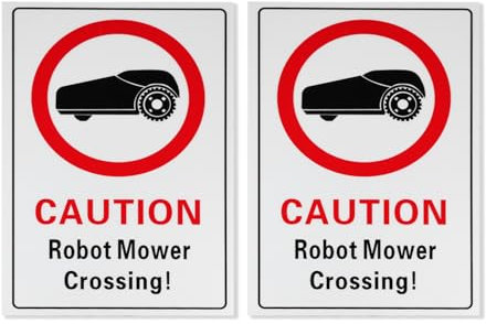 SG Store 2 Pezzi Cartelli Di Avvertimento Per Robot Tosaerba 300x200mm Stampa Digitale Resistente Alle Intemperie In Alluminio Composito Ideale Per Uso Interno Ed Esterno (inglese)