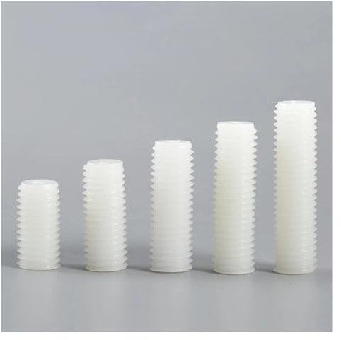 KSeSii Vis sans tête en Nylon, fixation en plastique blanc, fil supérieur, mètres de Machine, tête plate, boulon métrique à fente M3/M4/M5/M6/M8/10/M12(30mm,M4 100pcs)