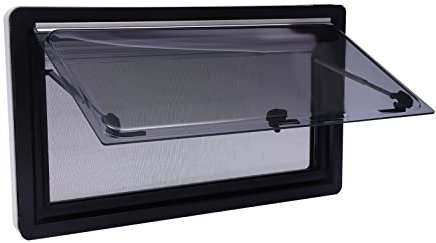 900 x 500 mm Fenêtre de camping-car 70° avec moustiquaire et store intégré, fenêtre latérale externe Push pour caravane, van Camper