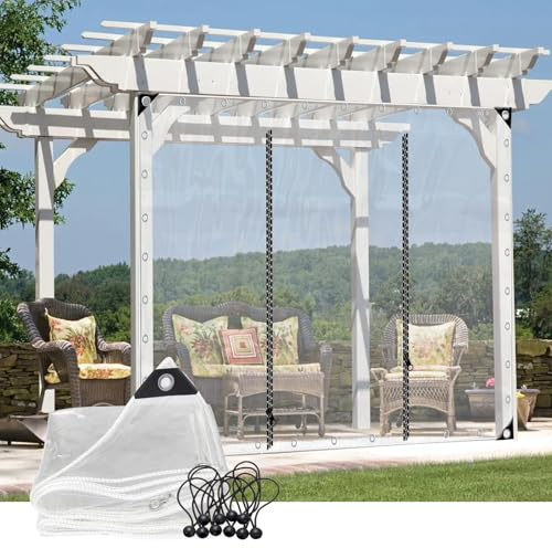 Gazebo Pannelli Laterali Telone Impermeabile Trasparente con Cerniera Tende da Esterno PVC Copertura In Plastica, per Giardini Terrazze Balconi(3'x3'(1x1m))