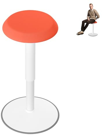 YRHome Sgabello rotondo, ergonomico, con effetto oscillante, altezza della seduta: 54-79 cm, girevole a 360°, colore arancione