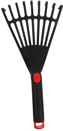 SHINEOFI Rastrillo Pequeño de Jardinería de Plástico para Jardín y Macizos de Flores, Portátil y Ligero, con Mango Ergonómico, Adecuado para Hojas y Cuidado del Césped al Aire Libre