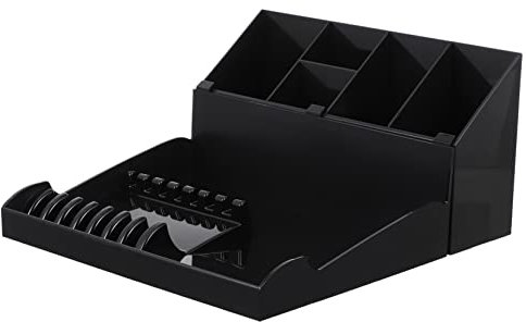 Veemoon 1Set Haircut Storage Box Professional Hairdressing Organizer with Tray Compact and Sturdy Shear Holder Rack for Combs Clips and Tools for Salons and Home Use