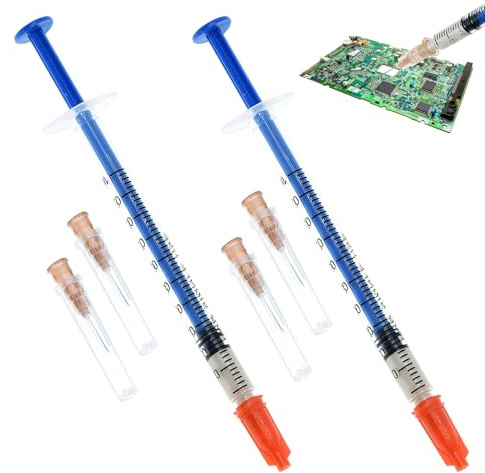 2 Stück Leitfähiger Kleber mit Leitsilber & Silberleitlack, Elektrisch Leitender Kleber für Heckscheibenheizung Reparatur, Präzise Elektronikreparaturen, 0,4 ml