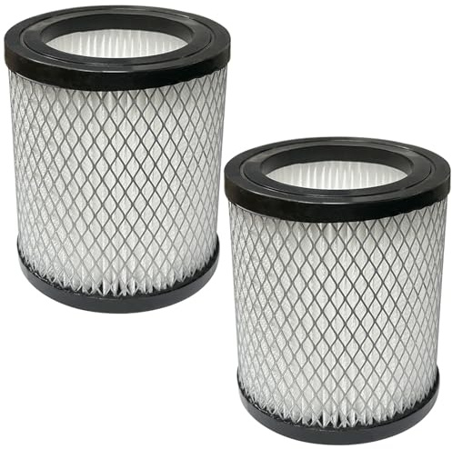 2 Stück HEPA-Filter, Kompatibel mit OLIMPIC, Kompatibel mit PowerPlus, Kompatibel mit K-408 Vertikalstaubsauger, Ersatz-Zylinderfilter mit Panzerung für Universellen Perforierten Aschebehälter