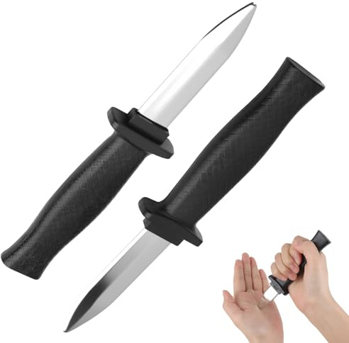 JiaHeHe 2 Pcs Couteaux Rétractables en Plastique, Faux Couteau Rétractable Jouet, Faux Couteau Halloween Accessoire de Magie, Poignards Disparaissants pour d'halloween, Cosplay, Théâtre, Farces