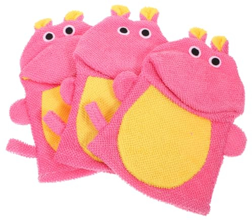 Hemobllo 3 Pièces Exfoliants pour Bain Garçon Fille Garçon Fille Cartoon Doux Massage Corps Circulation Sanguine Stimulée Adaptés et Tout