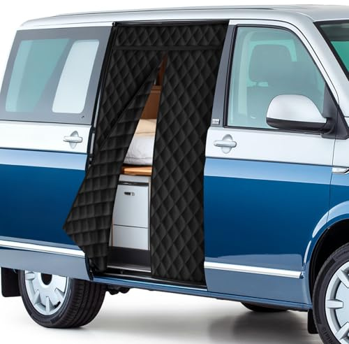 Magnetischer Thermischer Seitentür 150 * 110cm, Winddichter Schalldämmender Vorhang Thermisch Winter for Die meisten Nutzfahrzeuge, Wohnmobile, for T5 T6 T6.1 California/Caddy/Trafic
