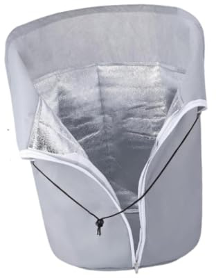 QUXVUIS Frostschutzhülle für Pflanzen, Wärmetasche, Thermohülle für Gartensträucher, Topfsträucher, Größe S, Grau