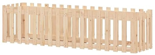 Aiuola rialzata in legno di pino massiccio (non trattato) – design staccionata 200 x 50 x 50 cm – durevole e naturale per la cura del giardino – ideale per la coltivazione di ortaggi