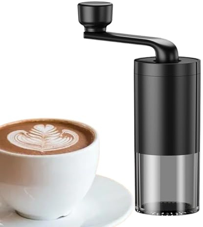 Manuelle Kaffeemühle - Hand Kaffeebohnen Mühlen mit Keramik Konischer Grat | Espressomühle Stufenlose Einstellung, Tragbare Kaffeemühle für Espresso, Americano, Cappuccino