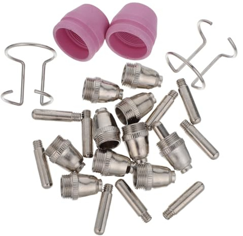 Anneome Kit Accessori per Taglierina al Plasma 24 Pezzi, Ugelli ed Elettrodi in Rame per Saldatrice Portatile, Materiali di Consumo per Taglio di Precisione e Spazio di Lavoro Pulito