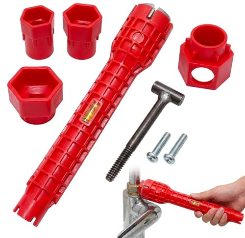 14-in-1 Tap Spanner for Tight Space, Sink Wrench,Faucet Wrench Tool Set, Monoblock Tap Spanner Set, Under Sink Spanner Tool, Kitchen Sink Repair, Bathroom Pipe Installation, Complete Plumbing Tool Kit