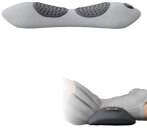 3-in-1 Lendenwirbelstützkissen mit Massage & Wärme, Memory Foam Lordosestütze für Bett & Bürostuhl - Vibrationsmassage, Wärmetherapie & Traktion - Orthopädisches Rückenkissen für Schlaf & Reise (B)