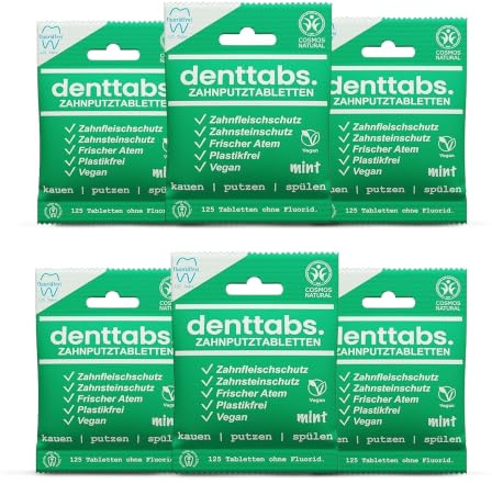 Denttabs mint utan fluor 6 x 125 st