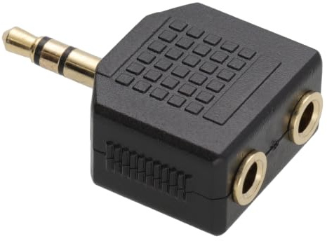 kenable 3,5 mm Stéréo Jack Diviseur Adaptateur Jack Fiche vers Double Femelles Plaqués Or