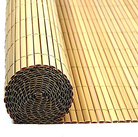 ESTEXO PVC Sichtschutzmatte aus Kunststoffröhrchen Bambus 1,20 x 3 m