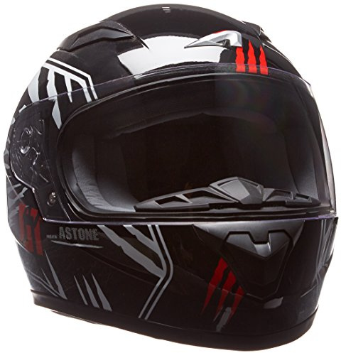Astone Helmets gt2kg-predator-bws Motorradhelm GT Kid, Schwarz/Weiß, Größe S
