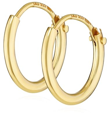 NKlaus PAR de pendientes de aro para hombre ORO REAL 333 pendientes colgantes 11 mm 3752