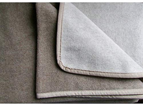 Alpenwolle - Manta de Lana de Cachemira (Doble Cara, con Cachemira), Color Beige y marrón, Beige/Mocca, 100 x 140 cm