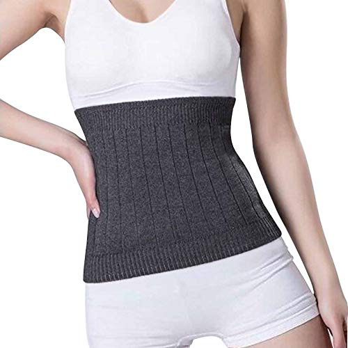 Afinder Damen Herren Kinder Rückenwärmer Winter Weiche Dicken Kaschmir Nierenwärmer Rückenstützgürtel Elastisch Wärmegürtel Leibwärmer Hüftwärmer Bauch Taille Unterstützung, Grau, L