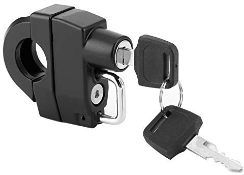 Universal Motorcycle Helmet Lock with Key Drive Accessory for 22mm/0.9 Inch Handlebar Tube, Motorcycle Accident Bike Scooter