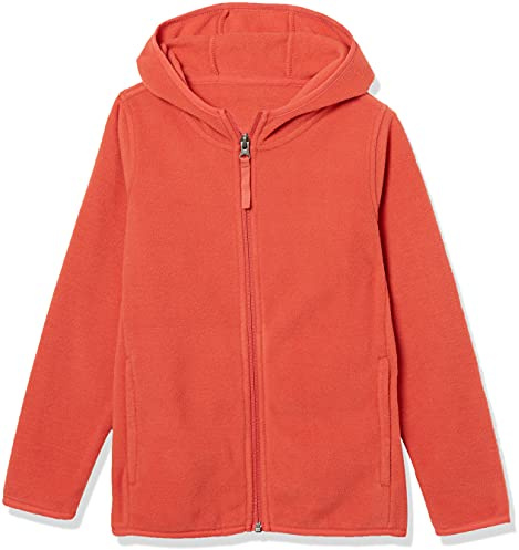 Amazon Essentials Chaqueta de Forro Polar con Capucha y Cremallera Completa Niño, Naranja, 2 años