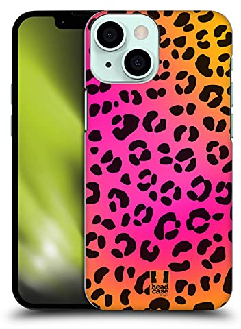 Head Case Designs Leopardo Rosa Stampe Pazze Custodia Cover Dura per Parte Posteriore Compatibile con Apple iPhone 13 Mini