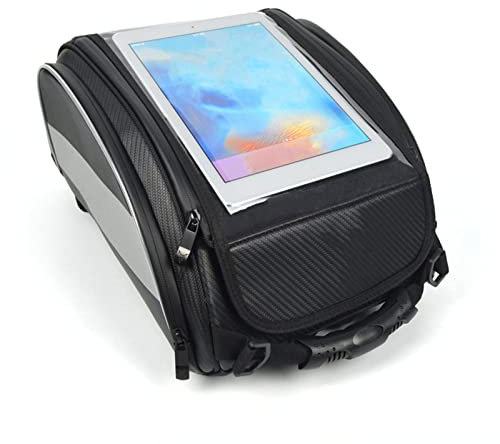 WHYUNM26 Touchscreen-Motorradtasche Multifunktionale große Kapazität wasserdicht Motocross Rider Rear Seat Bag mit Regenhülle