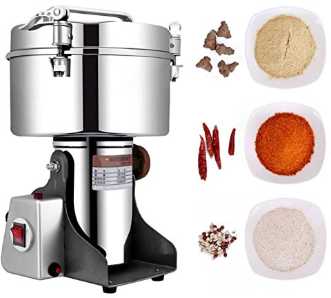 4500G Moulin À Grains Électrique Moulin À Céréales Inox Broyeur D'herbes Type De Balançoire 30 Secondes De Broyage Rapide De Divers Grains D'épices À Café Pour Usage Familial Et Professionnel