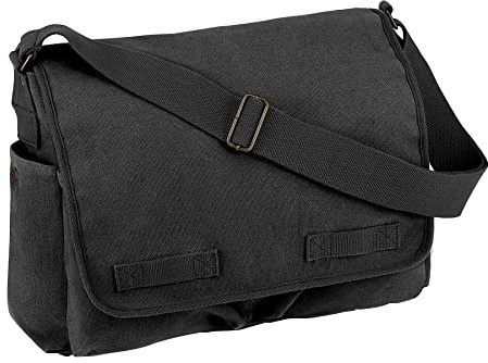 Rothco Klassische Messenger-Tasche aus Segeltuch – Schweres Segeltuch Crossbody Schultertasche – Anthrazit